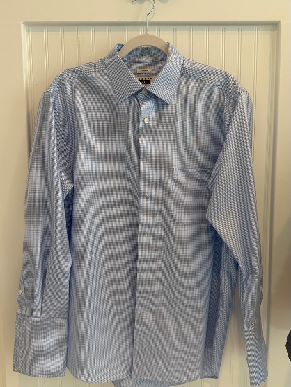 Joseph Abboud Light Blue Micro-Check Dress Shirt - Non Iron
